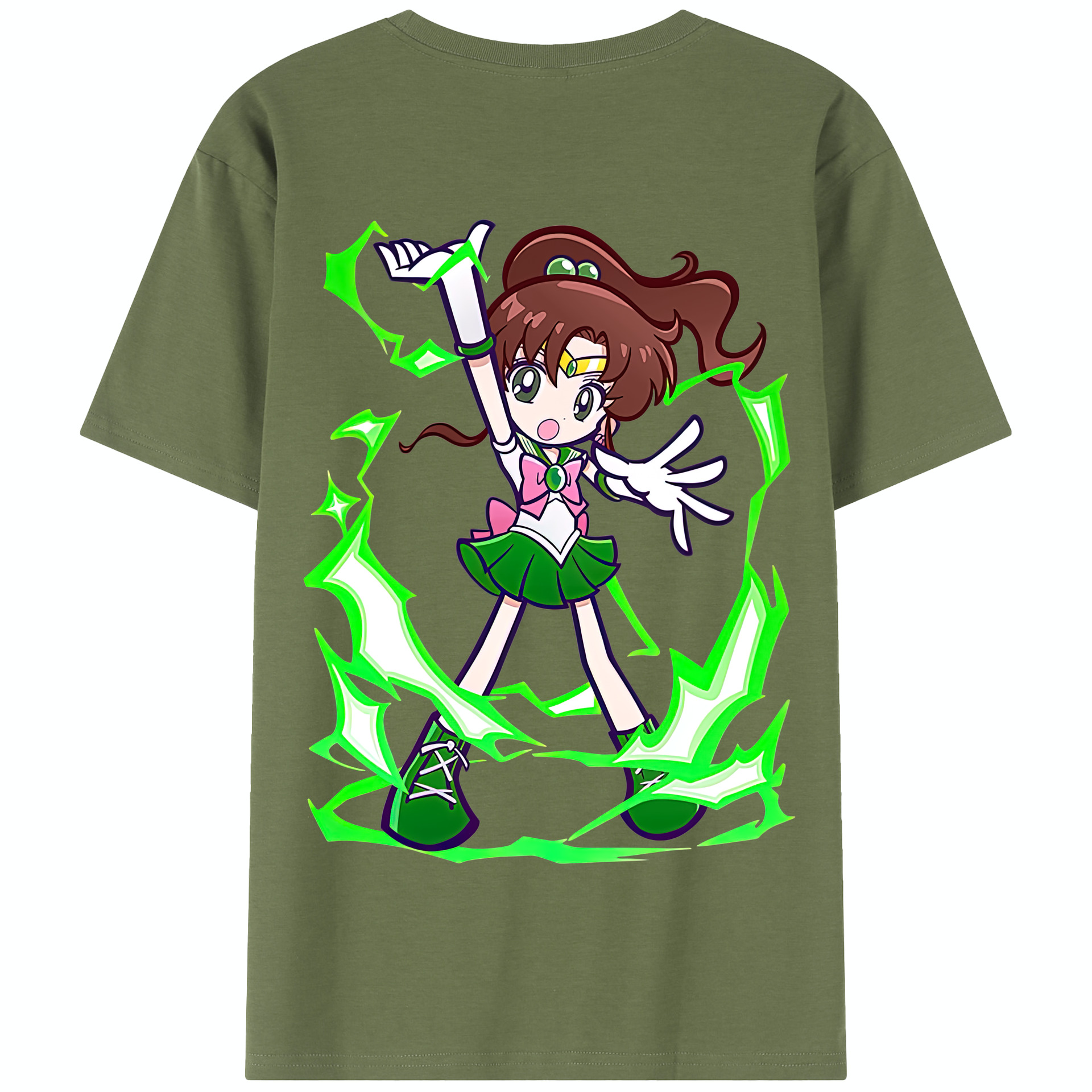 （画像用） 美少女戦士セーラームーン 木野 まこと きの まこと Sailor Moon Kino Makoto （セーラージュピター；Sailor Jupiter） 綿100％半袖Tシャツ（背面プリント）